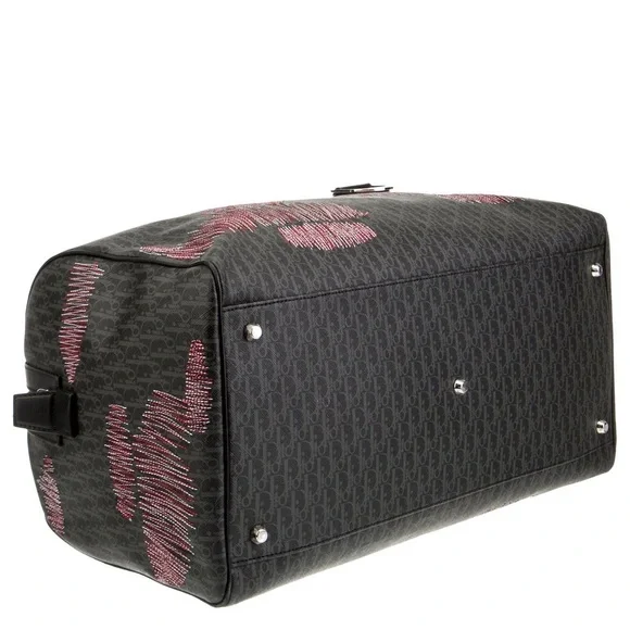 Dior unisex stitched limited edition oblique monogram jacquard logo duffle bag - Picture 4 of 15